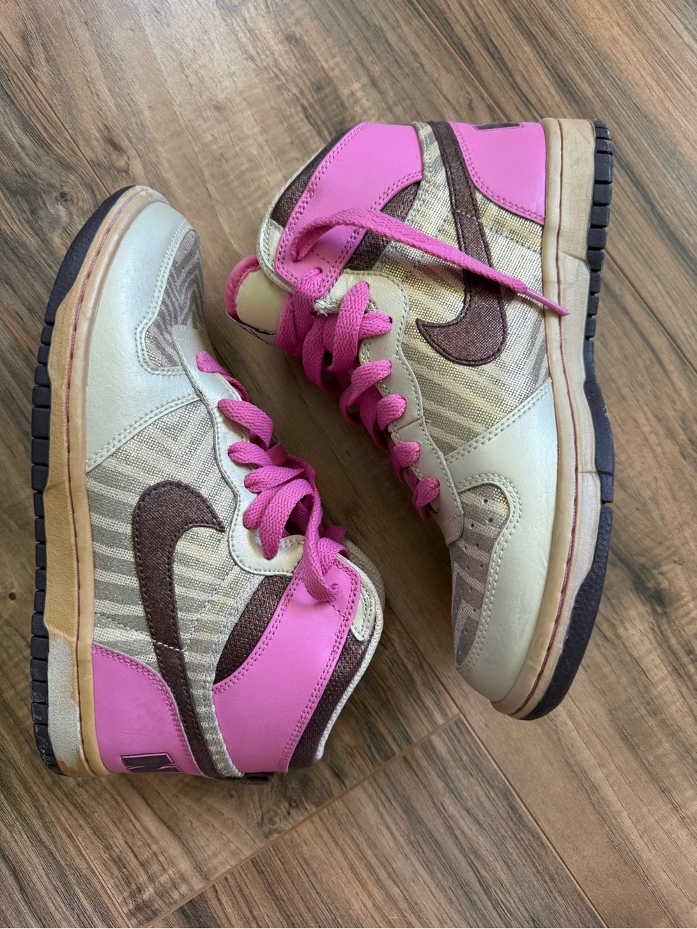 Nike Pink & Brown Retro High-Top Sneakers